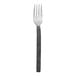 A Varick Briar stainless steel salad/dessert fork with a black handle.