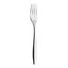 A close-up of a Varick Avina stainless steel dinner fork with a black and white background.