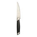 A Varick stainless steel steak knife with a black POM handle.