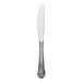 A Varick Flora stainless steel butter knife with a white handle.