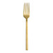 A Varick Lissome Gold stainless steel salad/dessert fork with a gold handle.