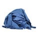 A pile of blue Monarch Brands recycled cotton wipers.