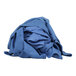 A pile of blue Monarch Brands recycled cotton wipers on a white background.