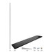 A black rectangular metal shelf kit with black melamine shelves.