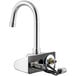 A Waterloo wall-mount hands-free sensor faucet with a gooseneck spout.