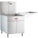 An Avantco liquid propane flat bottom gas fryer with a large mesh screen over the top.