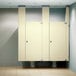 A white ASI Accurate Partitions Moisture Guard Plastic Laminate bathroom stall with two doors and a toilet.