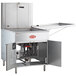 An Avantco natural gas flat bottom fryer with the lid open.