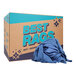 A blue Monarch Brands recycled cotton "OR" wiper next to a box with a blue label.