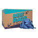 A blue Monarch Brands recycled cotton wiper in a blue and brown box.