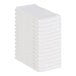 A stack of Monarch Brands white huck towels.