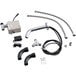 The Waterloo Wall-Mount Hands-Free Sensor Faucet with spout and other accessories on a white background.