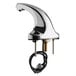 A Waterloo chrome deck-mount hands-free sensor faucet with a cord attached.