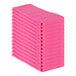 A stack of pink Monarch Brands huck towels.
