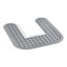 A white rectangular Lavex grey disposable toilet floor mat with a grey square hole in the middle.