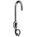A Waterloo chrome medical faucet with a metal gooseneck spout and sensor.