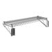 A Regency chrome wall-mount wire shelf with two brackets.