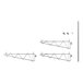 A drawing of a Regency stainless steel wall-mount shelf bracket with two different angles.