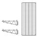 A black Regency wire shelf with two brackets.
