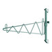A green Regency metal wall-mount shelf bracket with a hook.