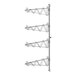 A Regency stainless steel wire shelf post with four levels.