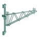 A green metal Regency double bracket for a wall-mount shelf.