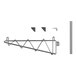 A Regency chrome wall-mount middle shelf post with double brackets.