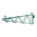 A green metal Regency double cantilever shelf bracket with two hooks.