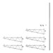 A diagram of a Regency stainless steel wall-mounted shelf post with brackets.