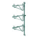 A green metal pole with double brackets for Regency 12" deep shelves.