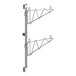 A pair of Regency stainless steel wall-mount shelf posts with single brackets.