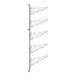 A Regency stainless steel wall-mount shelf post with single brackets for shelves.