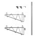 A Regency stainless steel middle shelf post with double brackets attached.