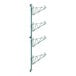 A green metal Regency wall-mount shelf post with single brackets.