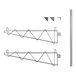 Two Regency stainless steel wall-mount shelf brackets with metal rods.
