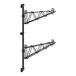 A black metal wall-mount shelf post with double brackets.