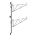 A pair of Regency stainless steel wall-mount brackets with metal rods.