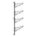 A black metal Regency wall-mount shelf post with four shelves.