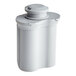 A white plastic container with a white cap.
