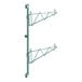 A green metal Regency wall-mounted shelf post with two single brackets.