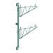 A green metal Regency wall-mount shelf post with metal brackets.