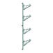 A green metal Regency wall-mount shelf post with double brackets.