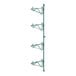 A green metal wall-mounted Regency shelf post with double brackets for 4 shelves.