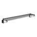 A black metal Regency wall-mount shelf with metal rails.