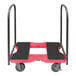 A red and black Snap-Loc panel cart dolly with wheels.