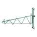 A green metal Regency wall-mount bracket with hooks.