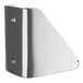 A stainless steel Regency wall-mount bracket with holes on the side.