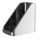 A Regency stainless steel wall-mount support for shelving with a hole in it.