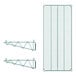 A green metal Regency wire shelf with brackets.