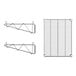 A drawing of two Regency stainless steel wall-mount wire shelves.